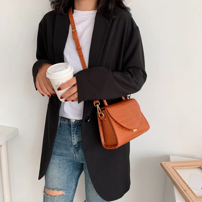 

Bag WOMEN'S Bag New Style 2019 Autumn Versitile Fashion Handbag Elegant Square Sling Bag Crocodile Pattern Crossbody Bag