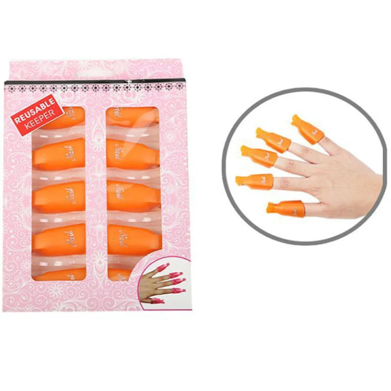 

10PCS Plastic Soak Off Nail Polish Remove UV Gel Soak Off Cap Clip Fingers Wrap Varnish Manicure Removal Tool Clean Wrap Cap
