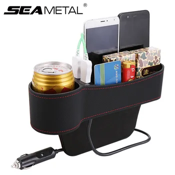

Car Organizer Auto Seat Gap Storage Box Leather Storage Box Phone Bottle Holder Auto Crevice Storage Case for Stowing Tidying
