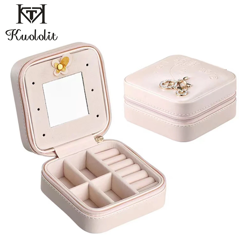 Kuololit KGold Jewelry Organizer PU Leather Jewelry Box Storage Box Ring  99%OFF Free Gifts Promo Code|Jewelry Packaging & Display| - AliExpress