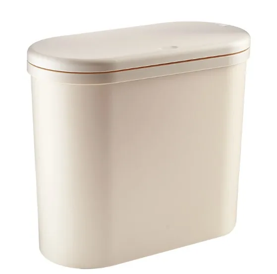 Trash Bin Office Japanese Press Simple Fashion Bathroom Kitchen Large Covered Push Trash - Цвет: 2