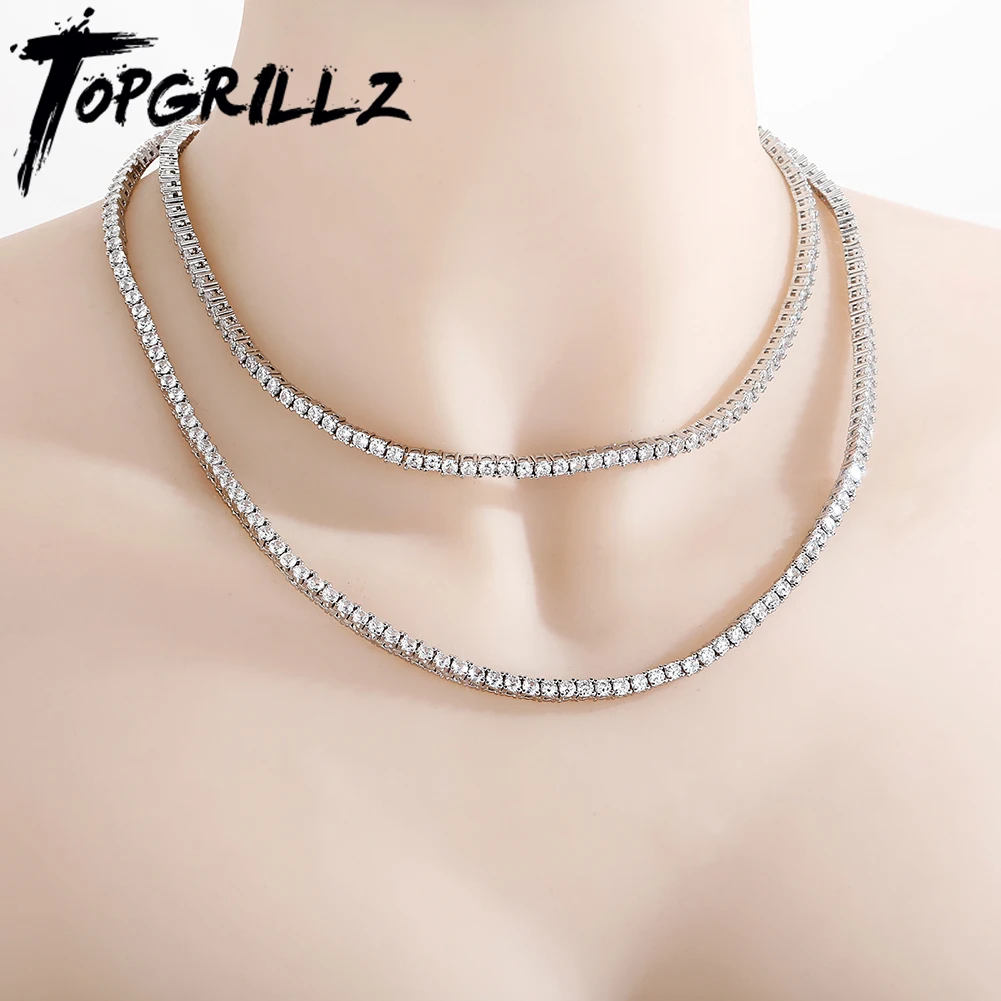 Stackable Tennis Chain Necklace Iced 