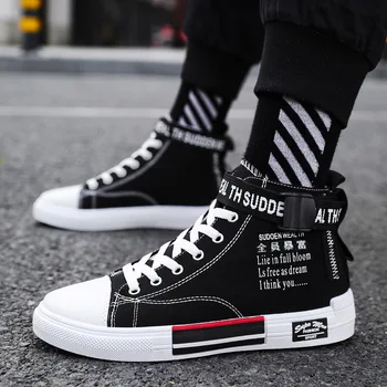 

Spring Canvas Casual Shoes Men Fashion Graffiti Lace-Up Board Shoes Men Outdoor Wild Flats Sneakers Male Breathable Light