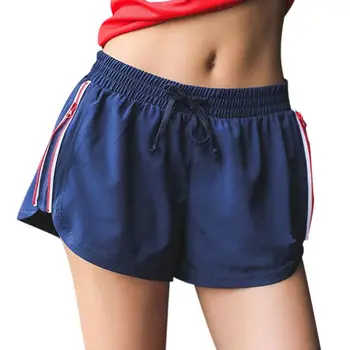 

3XL Plus Size Women Summer Zipper Side Striped Casual Shorts Elastic Waist Drawstring Shorts Female Loose Hotpants