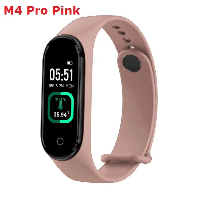 2022 Measurable Body Temperature M4Pro Smart Band Sport Wristband Fitness Blood Pressure Bluetooth Smart Watch Fit Men Women Kid 