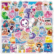 

10/30/50pcs Cute Kpop Crystal Girl Cartoon Stickers Aesthetic DIY Bike Luggage Laptop Graffiti Waterproof Sticker Kid Toy Decal