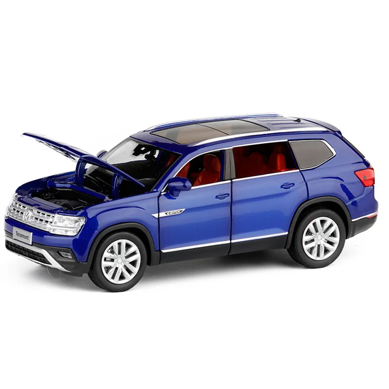 

1/32 Alloy Touran Die Cast Metal Casting Pull Back Model Toy Cars Sound Light Children Car SUV Toys