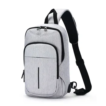 

2019 Chest Pack Bag Men Messenger Bags USB Charging Short Trip Crossbody Bag for 10.5" Ipad Oxford Men Crossbody Bags Waterproof