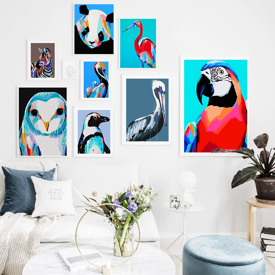 Colorful FlamingoZabra Elephant Animal Wall Art Canvas Painting Nordic Posters And Prints Wall Pictures For Living Room Decor Colorful FlamingoZabra Elephant Animal Wall Art Canvas Painting Nordic Posters And Prints Wall Pictures For Living Room Decor