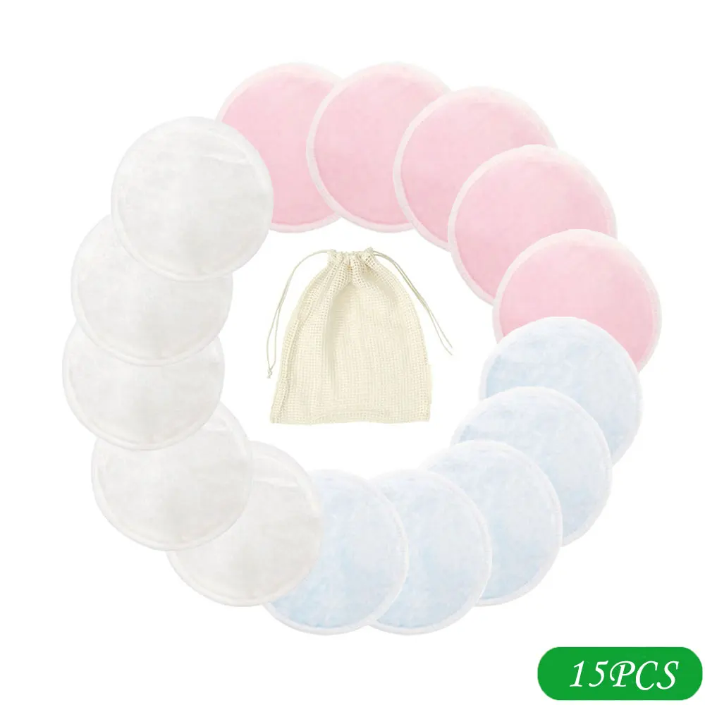 10/15/20pcs Reusable Bamboo Cotton Pads Make up Facial Remover Cotton