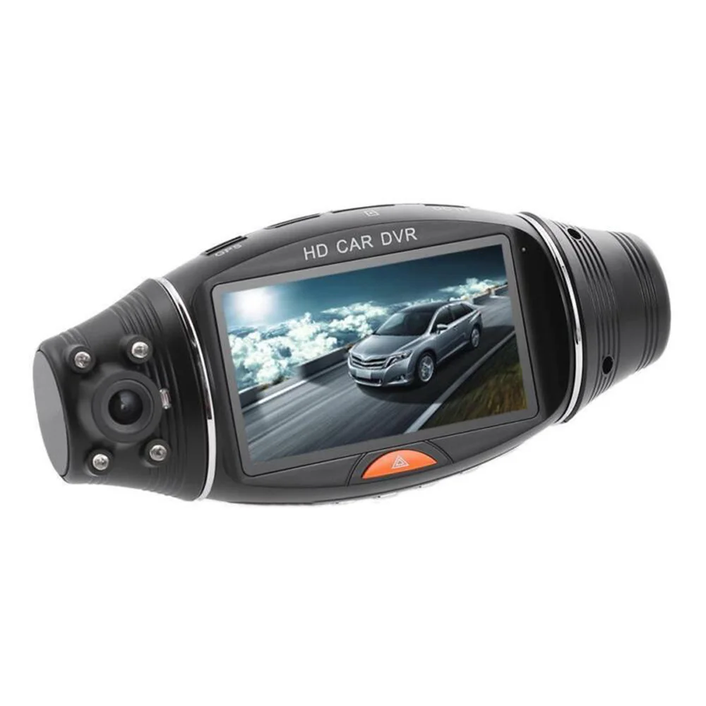 Двойной объектив gps камера HD Автомобильный видеорегистратор вождения видео рекордер G-sensor W/ночного видения широкий угол вождения рекордер Dash Cam двойной объектив C