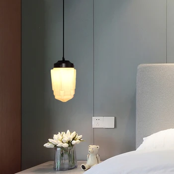 

Vintage Nordic Hotel Restaurant Cafe Dinning Room Chandelier Modern Milk White Glass Pendant Lamp Art Deco Lighting YHJ020620