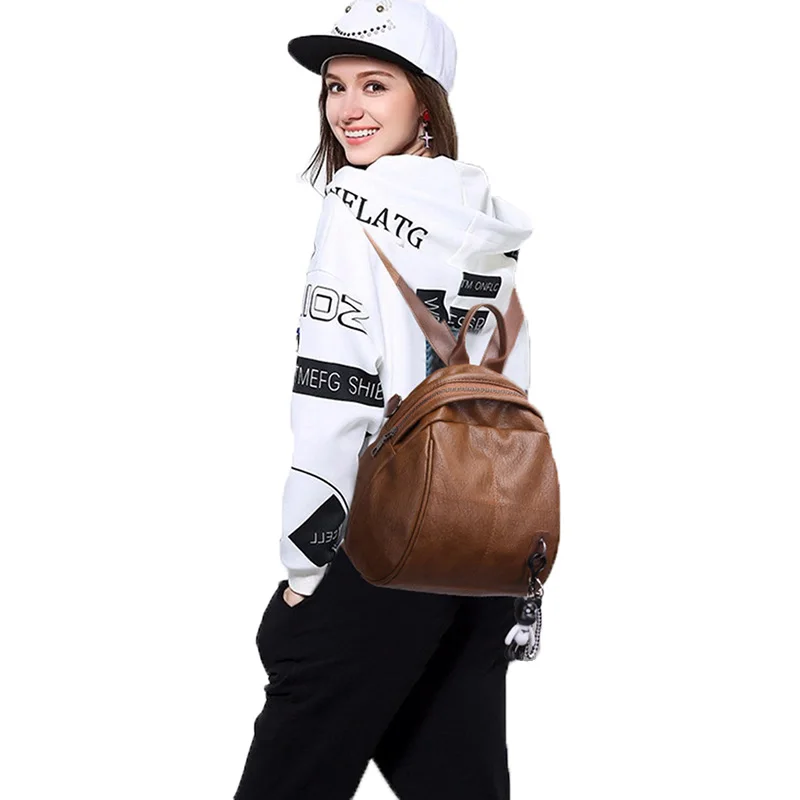 

New Classic Brown Famale Backpack Latest Design 100% high quality PVC Made Light In Weight Strong Nylon straps for women girls