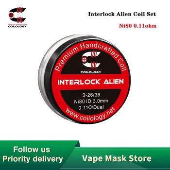 

100% Original Coilology Interlock Alien Coil Set Ni80 0.11ohm/SS316L 0.08ohm Type with Extra Organic Cotton Electronic Cigarette