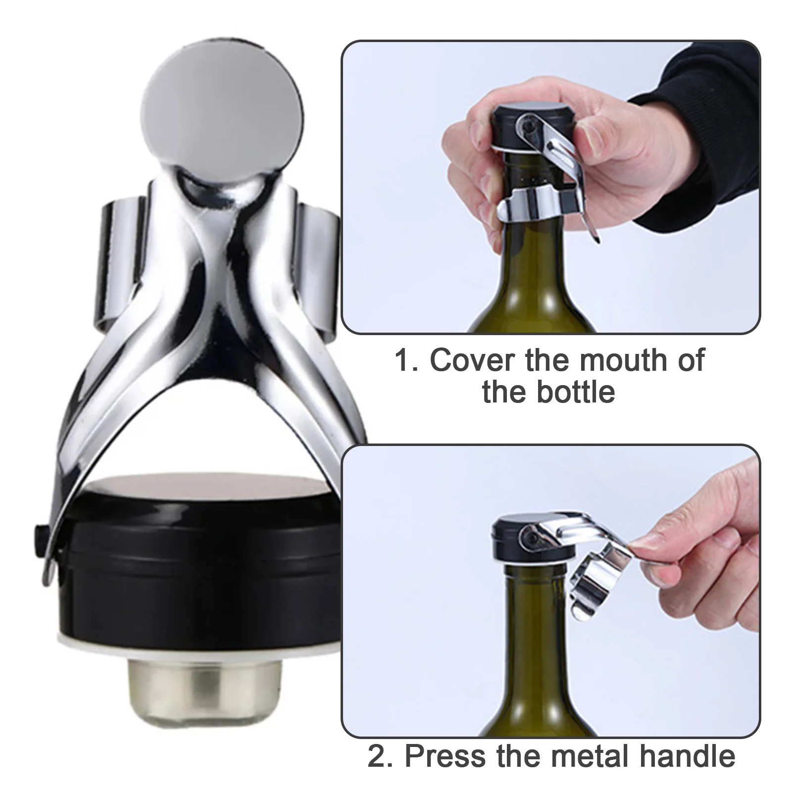 Stainless Steel Champagne Stopper Bottle Sealer 1 Pc For Champagne Cava Prosecco Sparkling Wine With Built-In Pressure Pump wine stopper,wine stoppers