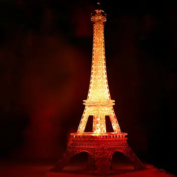 

2019 Newest Romantic Eiffel Tower Color Changing LED Night Light Lamp Home Bedroom Decor 3D Illusion Night Lamp Table Desk Lamp