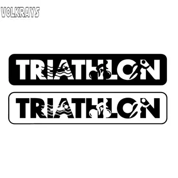 

Volkrays 2 X Creative Car Sticker Triathlon Sports Swimming Cycling Running Accessories Reflective Vinyl Decal,6cm*16cm