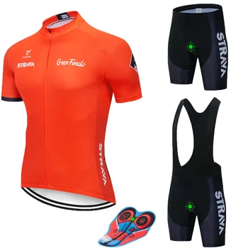 

2020 STRAVA Cycling Jersey Set Summer Mountain Bike Clothing Pro Bicycle Cycling Jersey Sportswear Suit Maillot Ropa Ciclismo