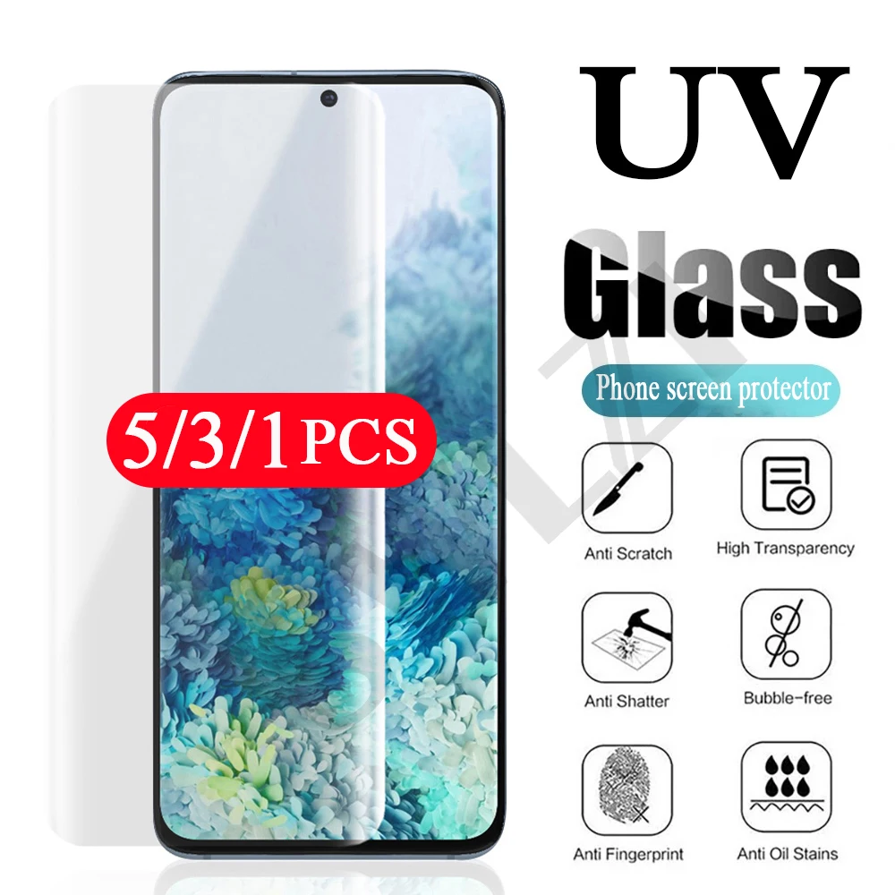 

5/3/1Pcs 9H for Samsung Galaxy s21 Ultra s20 note 20 10 pro s10 5G s9 s8 plus UV glass tempered film protective screen protector