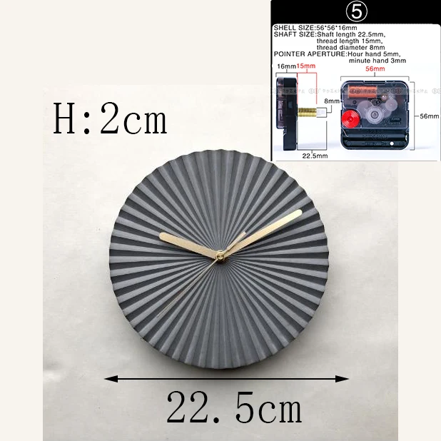 Круглые бетонные настенные часы Силиконовые часы дизайн цемент ремесло плесень - Цвет: mottled