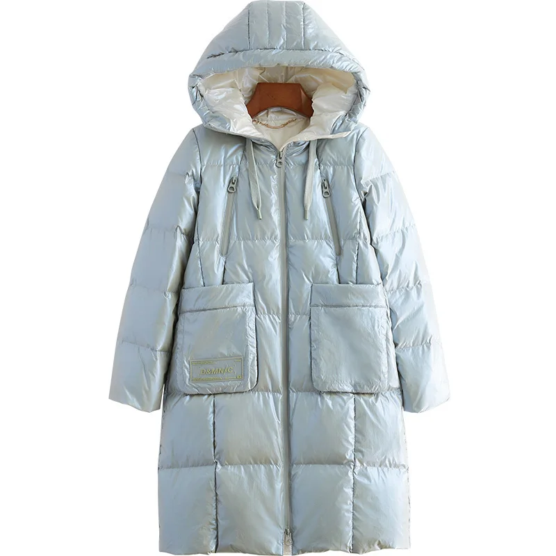 

New Fault Code Down Jackets Long Overknee Even Hat Loose Coat