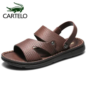 

2020 CARTELO summer new casual sandals men's leather beach dual-use high-quality breathable non-slip sandals and slippers
