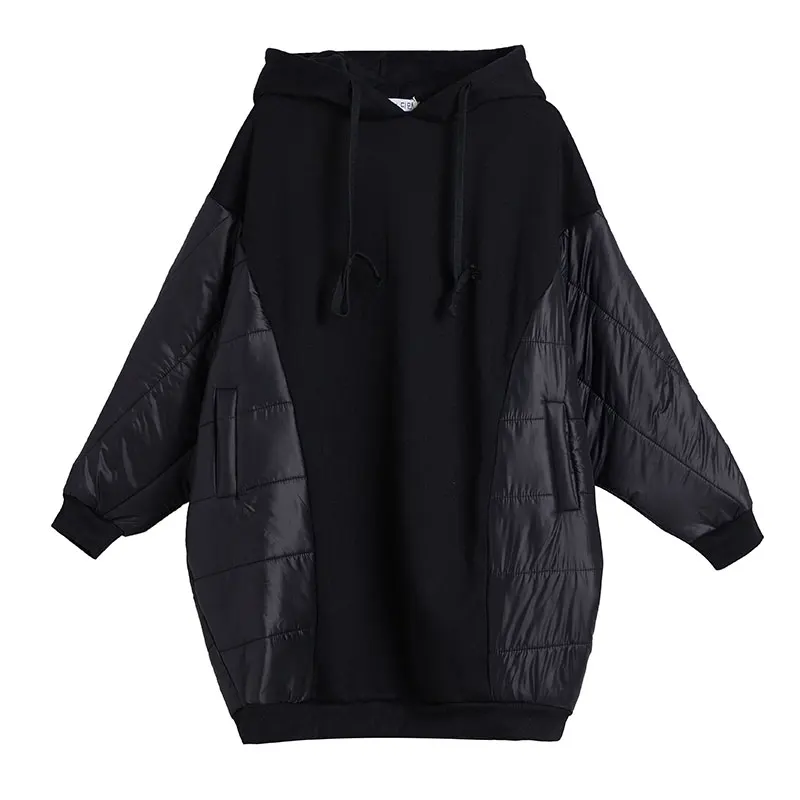 6xl 5xl плюс размер толстовки хлопковое пальто Студенческая свободная с капюшоном кашемировая Длинная женская парка
