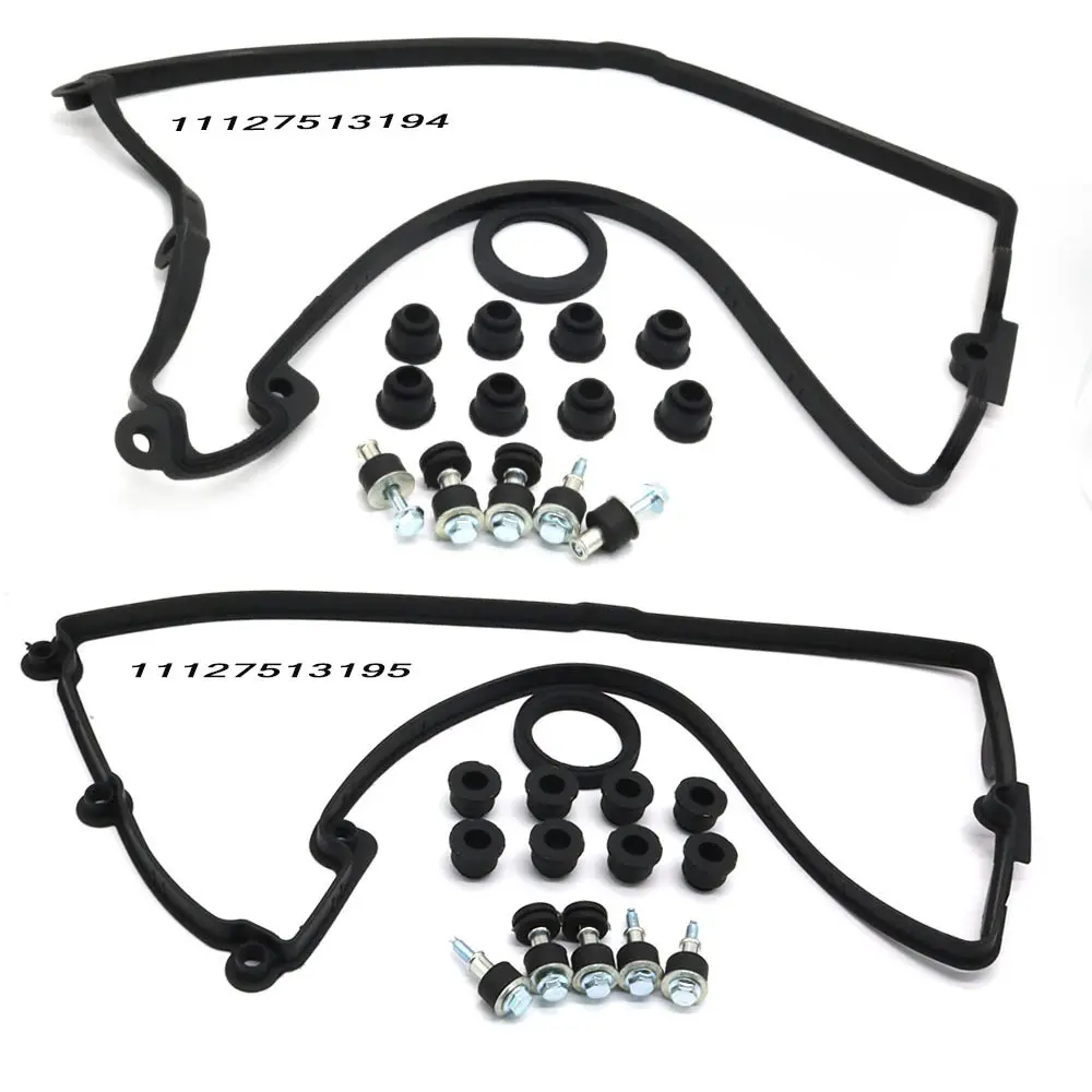 Engine Valve Cover Gasket Set 2Sets Left + Right 11127513194 11127513195 For BMW 545i 550i 645Ci 750Li X5
