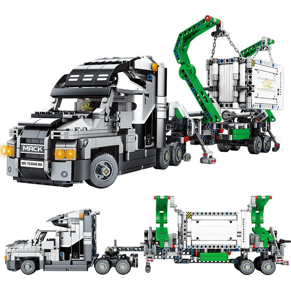 

1202PCS Container Truck Vehicles Car Building Blocks Compatible legoinglys Technic Car DIY Bricks Educational Toys for Children