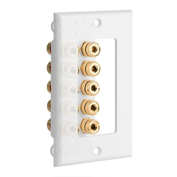 

10 Posts Speaker Wall Plate Home Theater Wall Plate Audio Panel for 5 Speakers