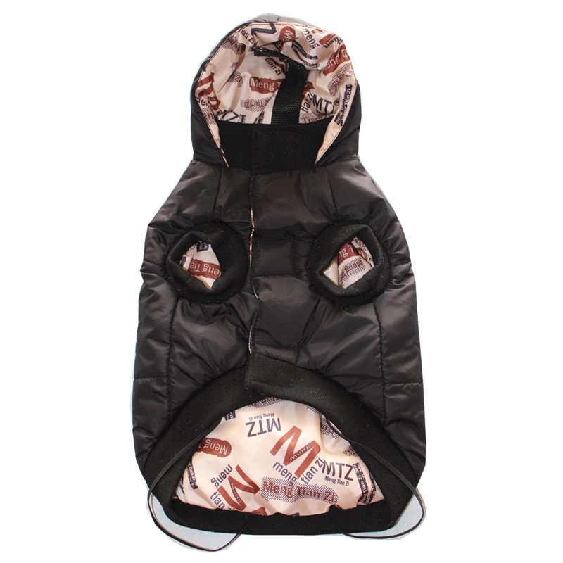 

Pet Dog Winter Clothes Anti-Stick Hair Down Fabric Warm Hooded Jacket For Small Big Dogs Thicken Double Layer Cotton Coat Pug