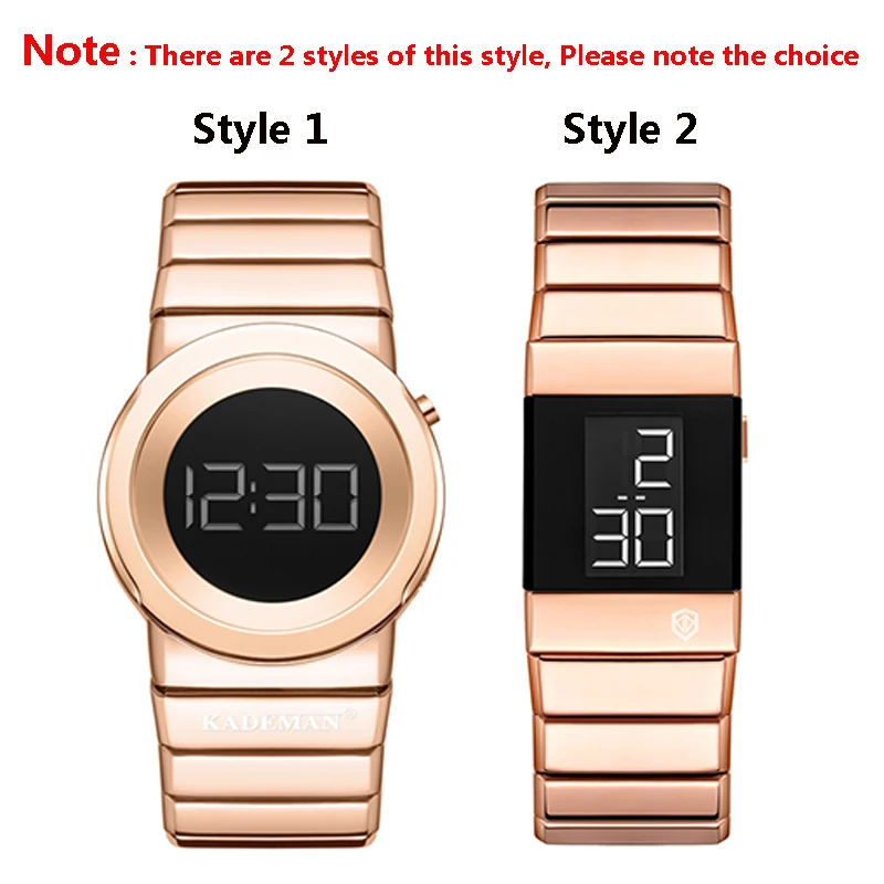 Koop Mode Vrouwen Armband Horloges Hoge Kwaliteit Rose Goud Roestvrij Staal Waterdichte Top Merk Luxe Digital Sport Horloge Voor Dames