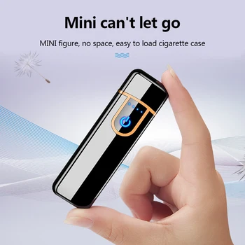 

New Touch Screen Sensor Cigarette Lighter Compact Smart Sensor USB Charging Lighters Tungsten Flameless Premium Lighter Hot