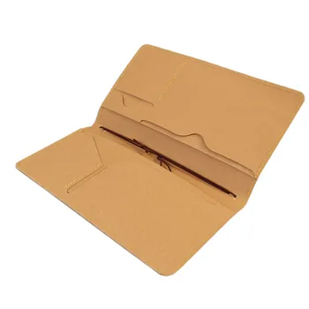 

20PCS / LOT Fashion Pure color Kraft Paper Passport Holder Tickets Cards Storage Bag