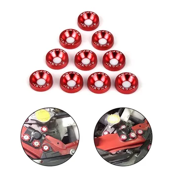 

10 Sets Mini M6 Screw Set Stainless Red Decorative Durable Portable Practical For Car Repairing DIY License Grub Screw