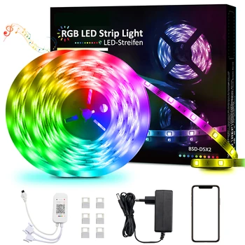 

Waterproof WIFI Smart Voice Control Colorful LED Strip Light DC12V 10M RGB Colour Changing TV Backlight Light Strip