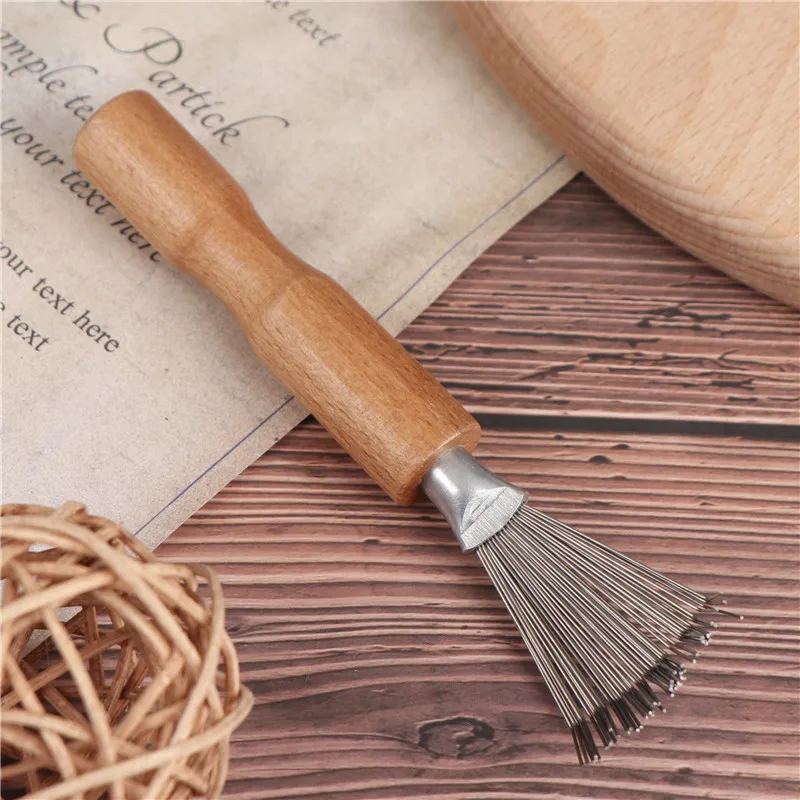 1PCS Wooden Comb Cleaner Delicate Cleaning Removable Hair Brush Comb Cleaner Tool Handle Embeded Tool 2023 new chinese style vintage wooden delicate earring ring necklace storage box case jewellery cufflinks chest small gift