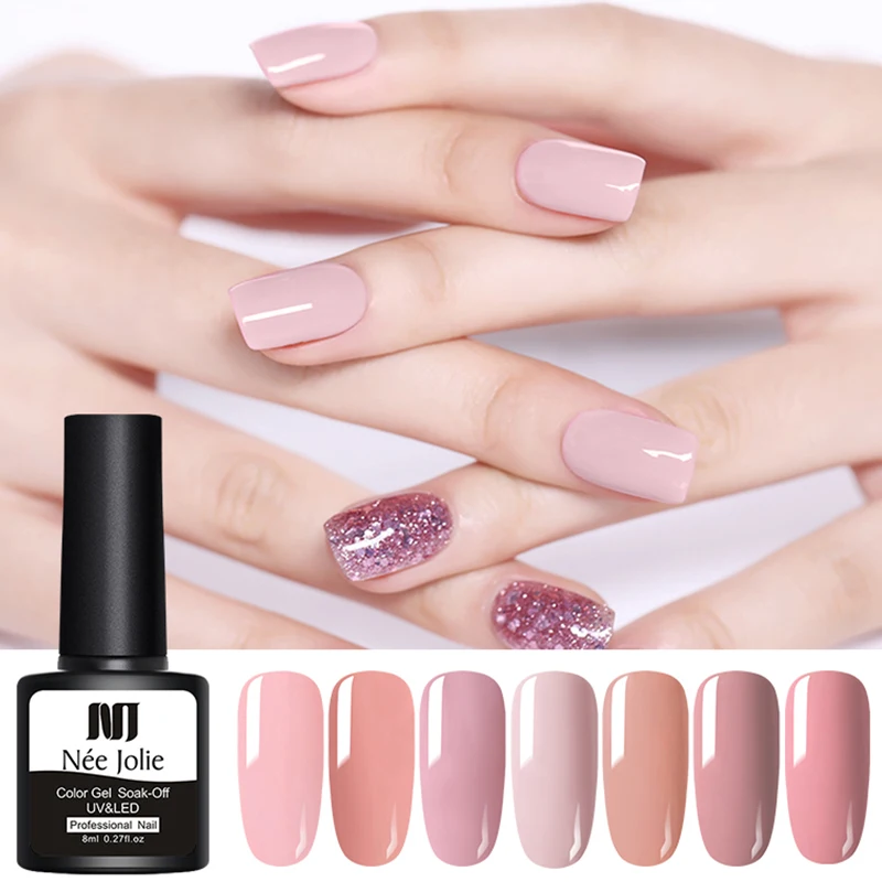 

NEE JOLIE 8ml Pure Nail Gel Polish Soak Off UV Gel Varnish Nail Art UV Gel Colorful Semi Permanent Gel Varnish Design