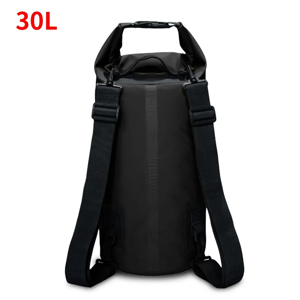 black 30L Открытый водонепроницаемый плавательный мешок плавать водостойкий рюкзак складное хранение дорожная сумка большая емкость для каноэ каяк рафтинг - Цвет: black 30L