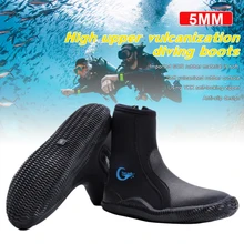 5MM neoprene diving boots lung vulcanized high-top diving boots non-slip adult diving boots warm fins harpoon shoes