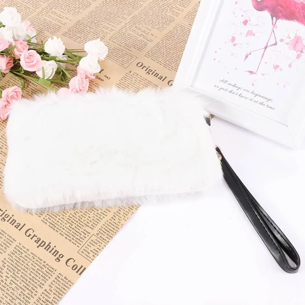 Зимняя Сумка клатч из искусственного меха и кроличьей шерсти корейский