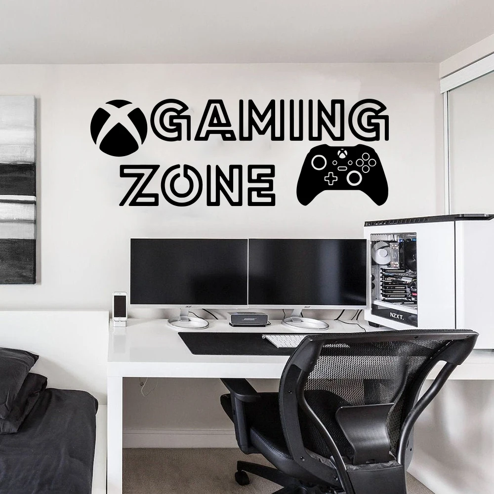LargeGamingZoneforXboxGameControllerWallDecalPlayroomBedroom