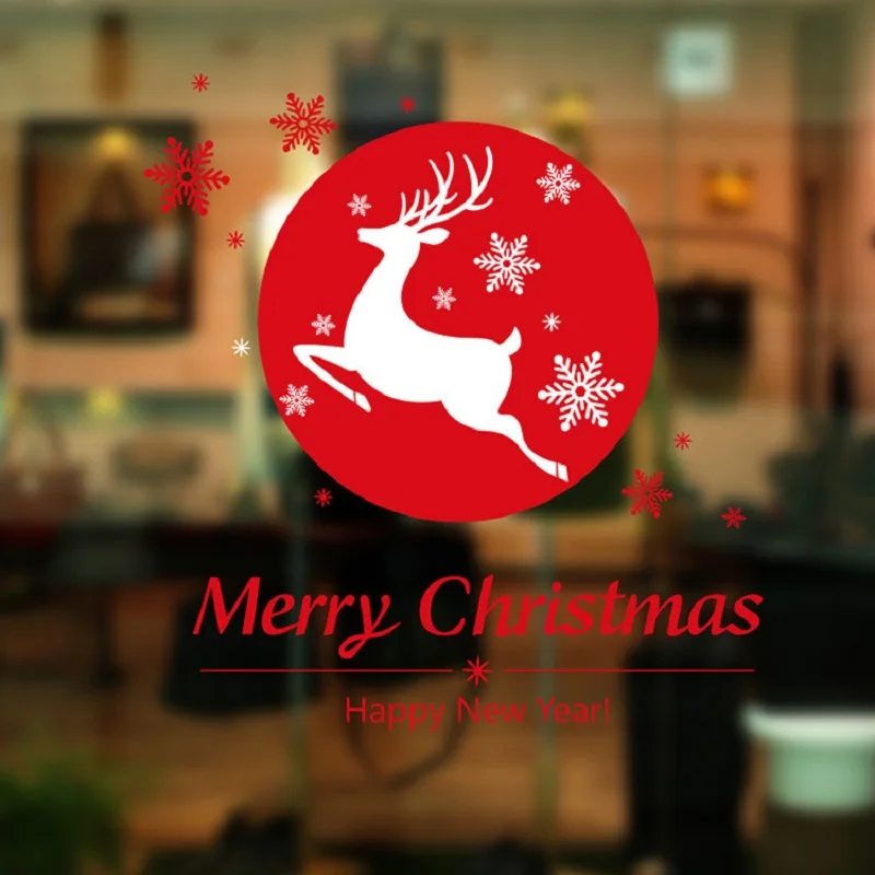 Новинка года. Домашний стикер Санта-Клауса с рождественским принтом. Праздничные наклейки с изображением Санта-Клауса. Настенные фрески для окон. Декор для дома - Color: S05