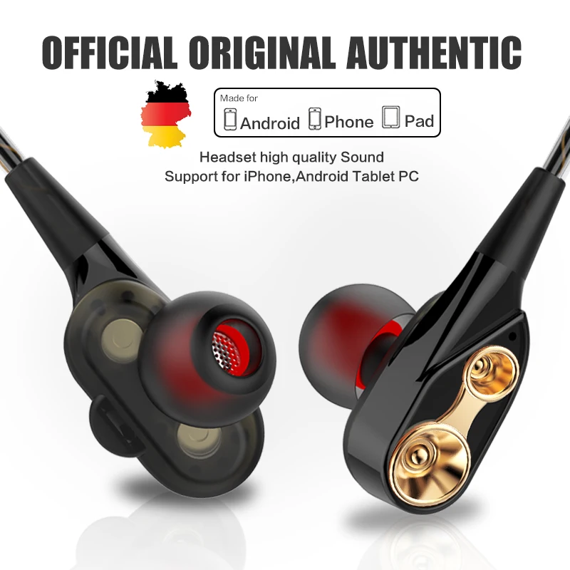 QKZ CK8 двойной драйвер наушники audifonos стерео Бас Спорт Бег гарнитура HIFI монитор наушники громкой связи с микрофоном