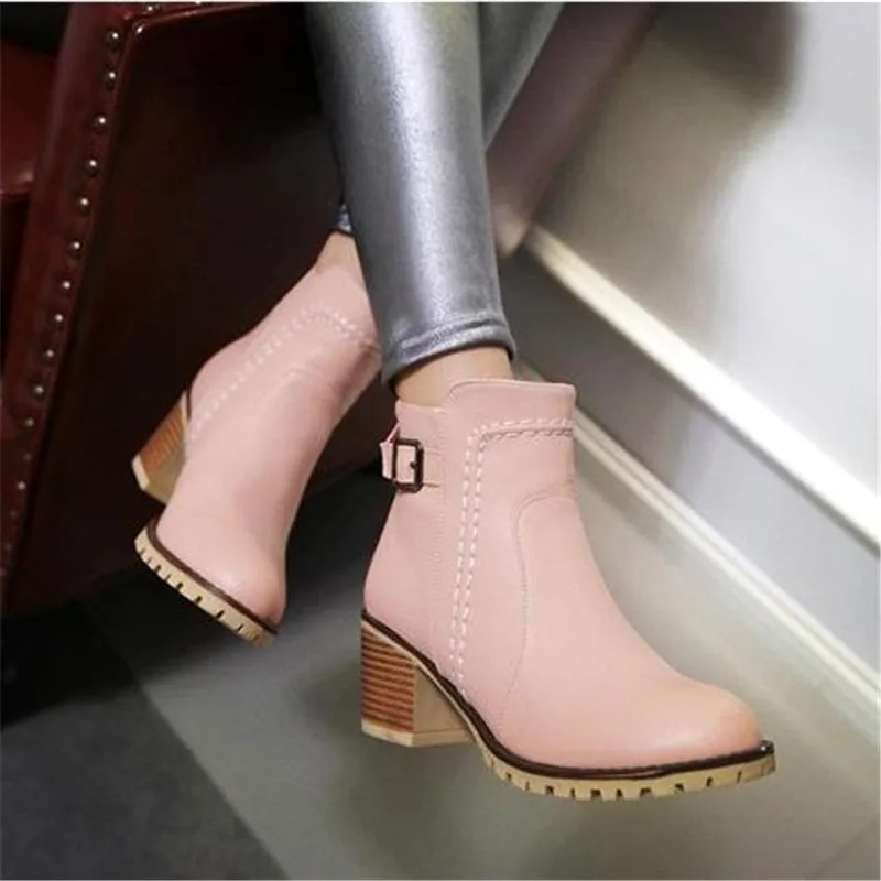 

Short boots size new fashion and European style retro Strappy high-heeled shoes platform 2016 female 34-43