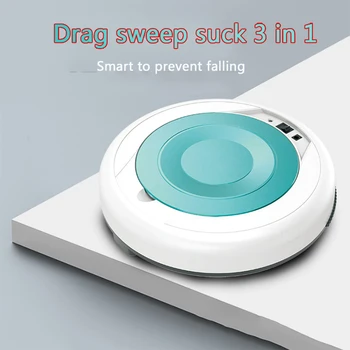 

Robot vacuum cleaner portable Sweeping robot smart multifunction drag sweep suck 3in1 sensor anti-drop collision dust cleaner