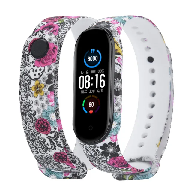 Graffiti style Strap For XiaoMi Mi Band 3 4 5 6 Silicone Wrist Strap For XiaoMi MiBand 6 sports strap for mi band 5 3 4 bracelet D26