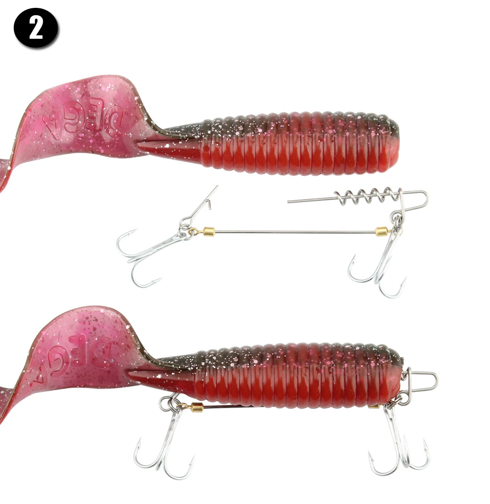 RoseWood 20pcs/lot Soft Fishing Bait Connector Worms Lure Spring Lock Pins To Fixed Latch Needle Soft Fishing Lures Accessories