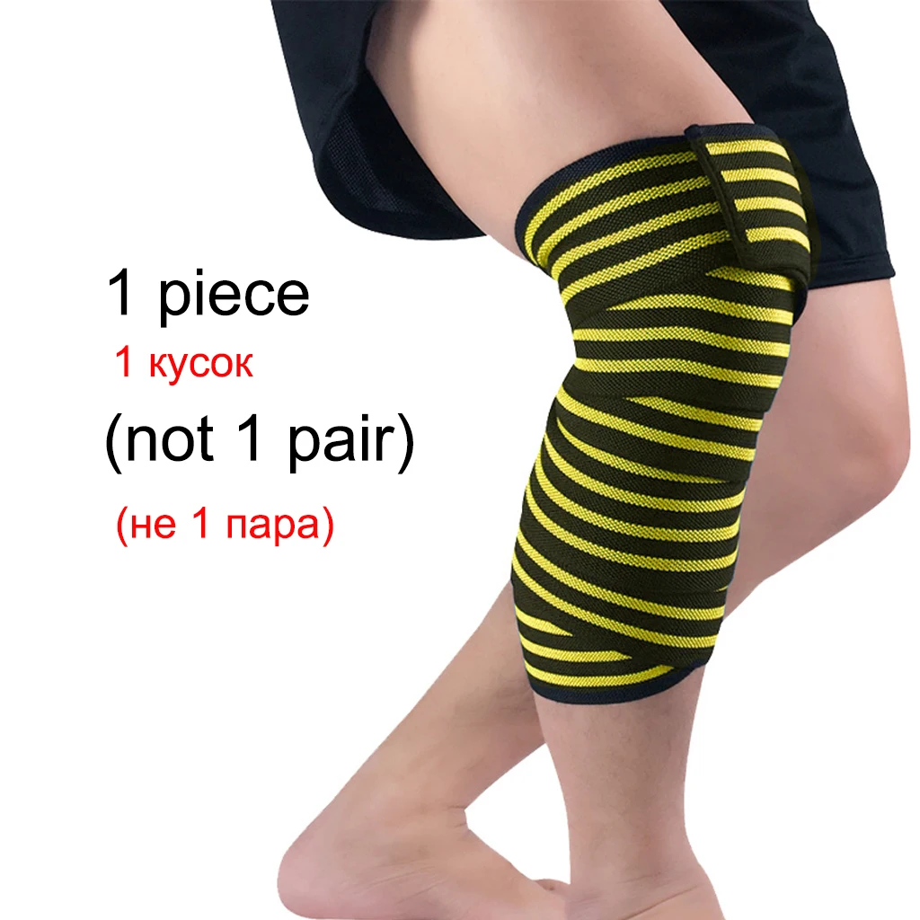 1 Piece Yellow Стоящие 1 шт. эластичные футболки для тяжелой атлетики бинты защитные наколенники шестерни наколенники Поддержка Pad Brace фитнес Баскетбол волейбол - Цвет: 1 Piece Yellow