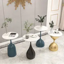 Table basse en fer forgé, style nordique, simple, créatif, de luxe, pour salon, canapé, table basse ronde, mobilier d'appoint